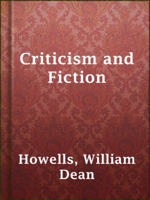 cover image of Criticism and Fiction